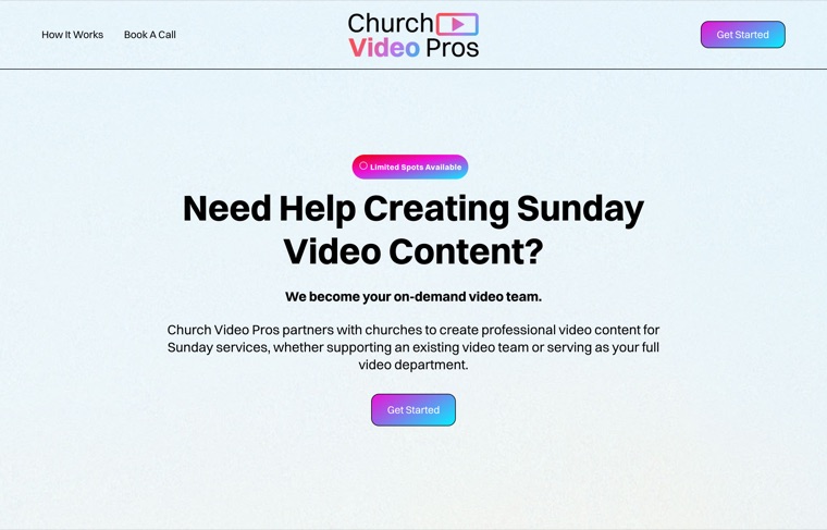 Church Video Pros website